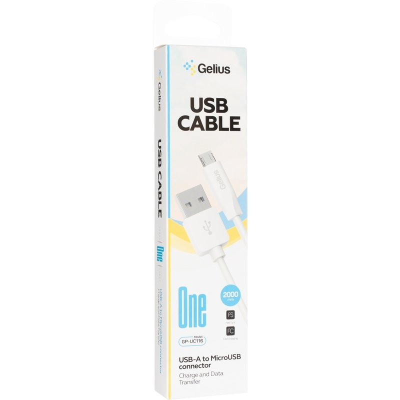 Кабель MicroUSB Gelius One GP-UC116 2м (12 Ват)
