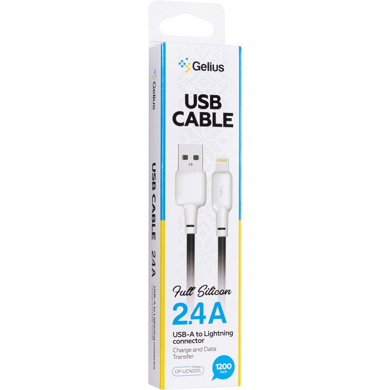 Силиконовый кабель USB-A to Lightning Gelius GP-UCN001L 18 Ватт