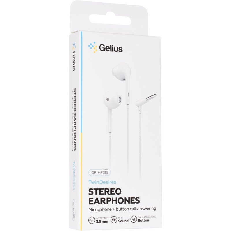 Наушники Gelius TwinDesires GP-HP015 (3.5 Jack) (белые)