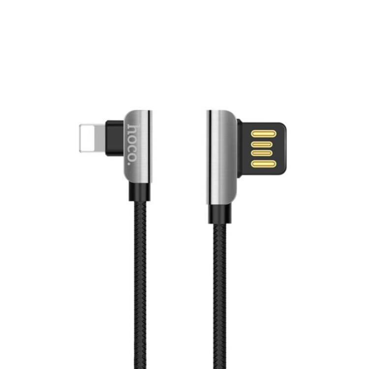 Кабель (зарядка) USB для iPhone /iPad Lightning Hoco U42 (кутовий) Чорний