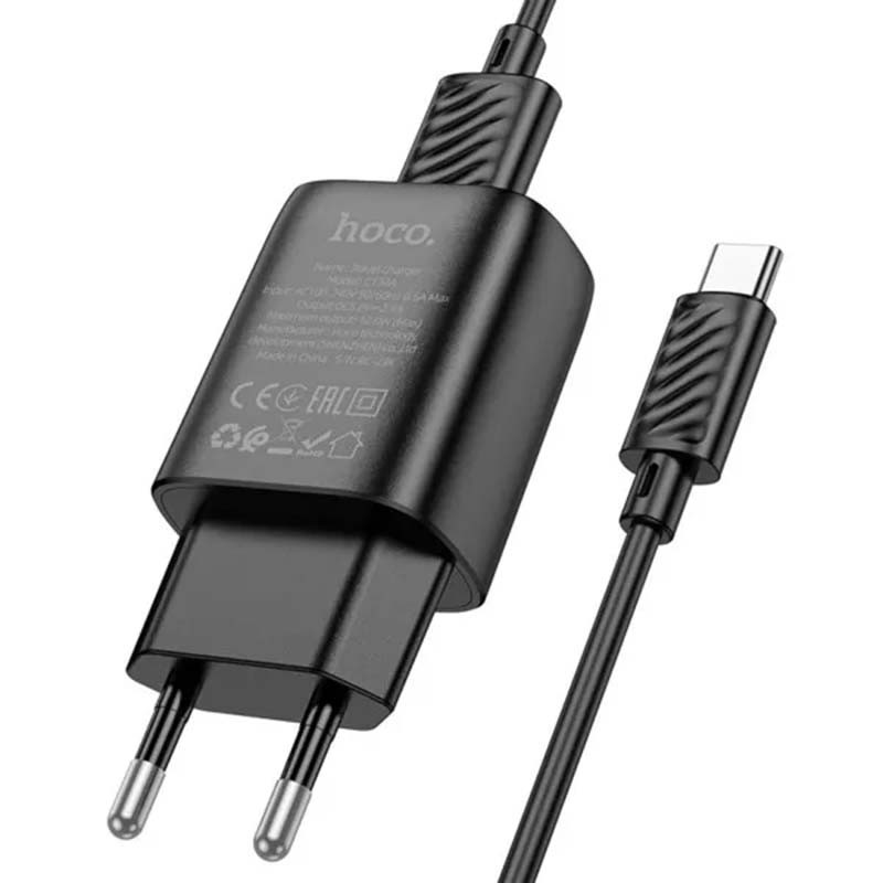 Сетевое зарядное устройство Hoco C134A (2.4A) с кабелем Type-C (USB-C)