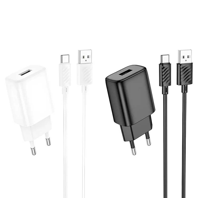 Сетевое зарядное устройство Hoco C134A (2.4A) с кабелем Type-C (USB-C)