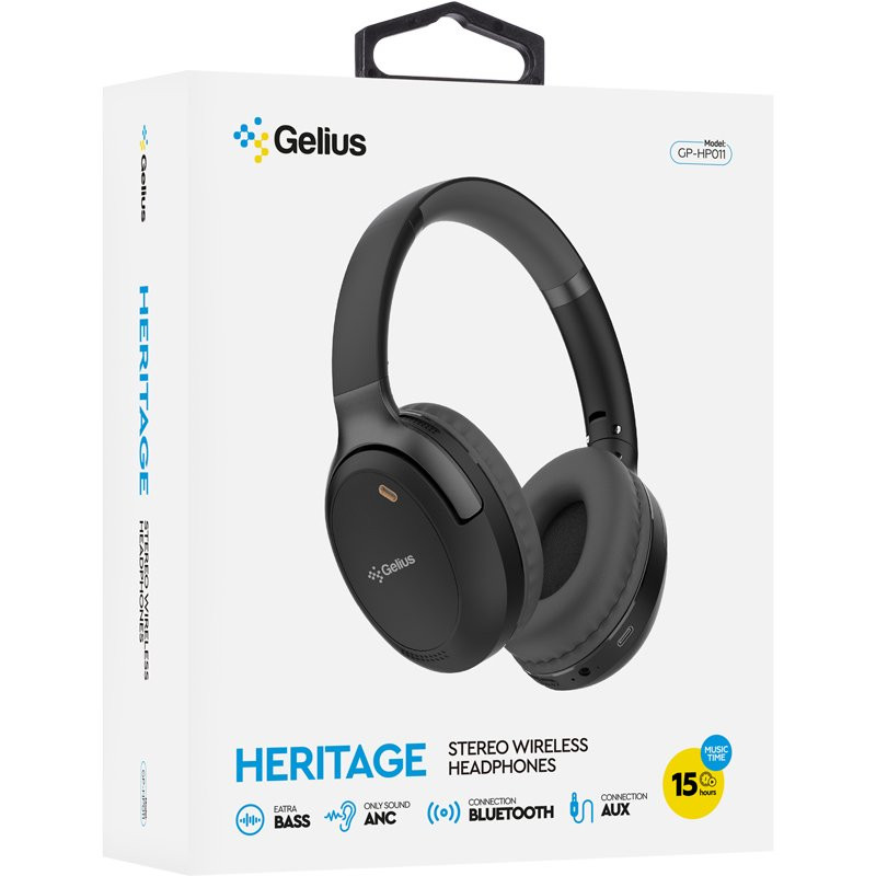 Повнорозмірні Bluetooth-навушники Gelius Heritage GP-HP011 (чорні)