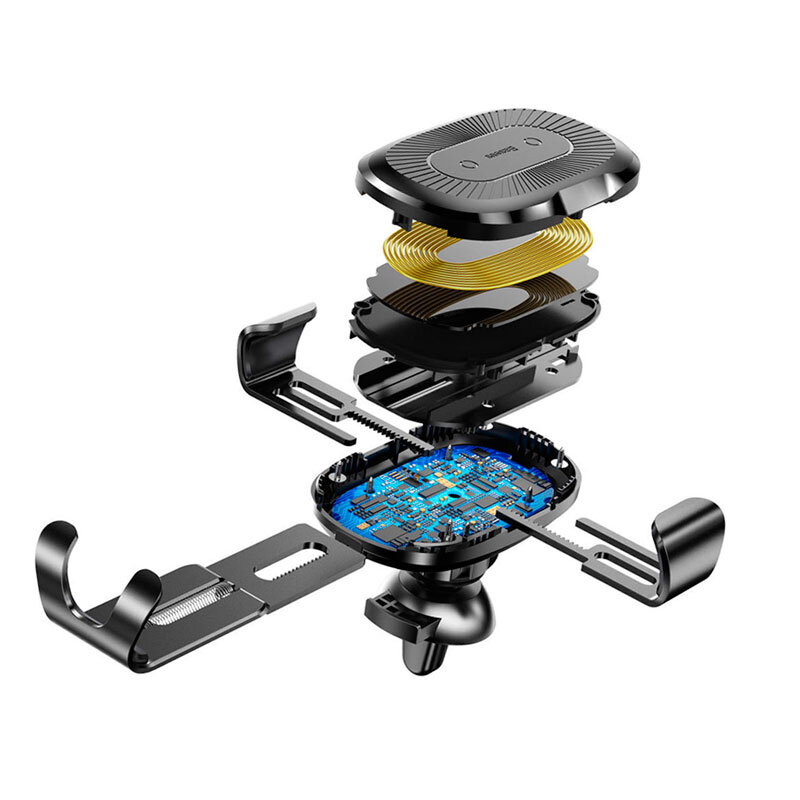 Автомобільний тримач Baseus Wireless Fast Charger Gravity Car Mount (WXYL-01) Чорний