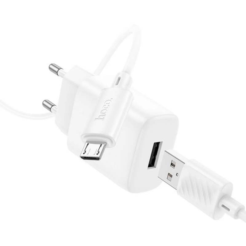 Сетевое зарядное устройство Hoco C134A (2.4A) с кабелем MicroUSB