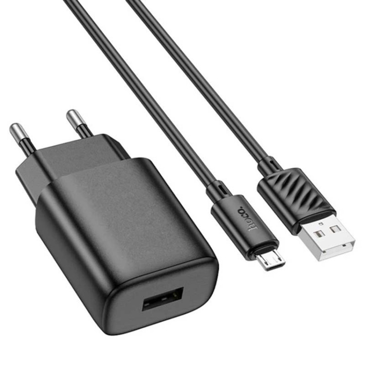 Сетевое зарядное устройство Hoco C134A (2.4A) с кабелем MicroUSB
