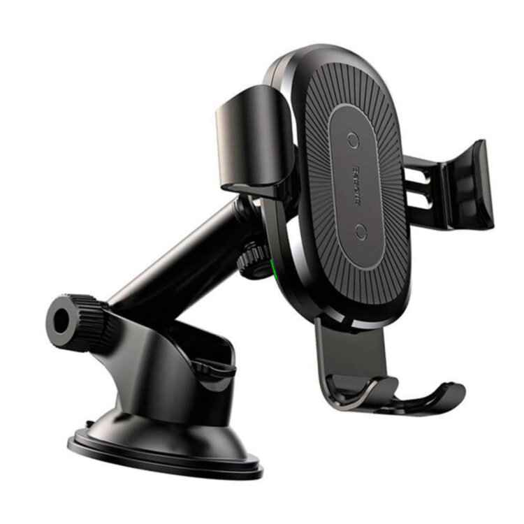 Автомобільний тримач Baseus Wireless Fast Charger Gravity Car Mount (osculum type) (WXYL-A01) Чорний