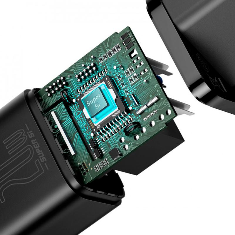 Мережевий зарядний пристрій Type-C Baseus Super Si 20W з кабелем Type-C to Lightning (TZCCSUP-B01)
