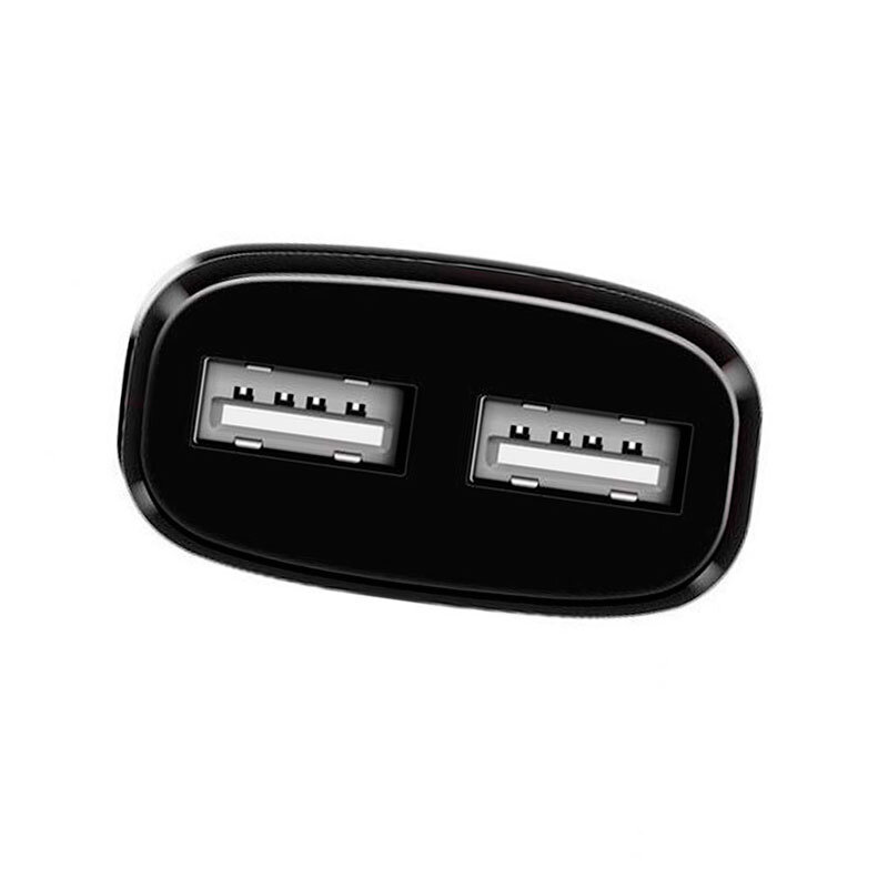 Сетевое зарядное устройство Hoco C12 2USB + кабель лайтинг (2.4A) черный