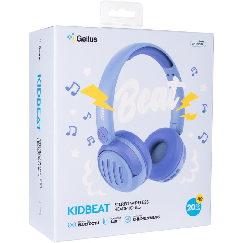 Дитячі повнорозмірні Bluetooth-навушники Gelius KIDBeat GP HP-008 (блакитні)