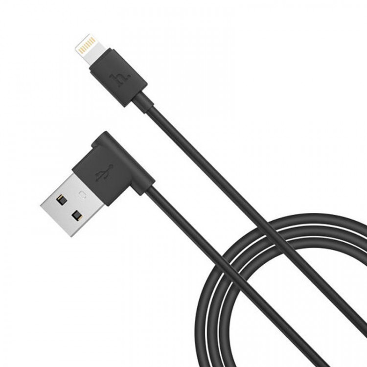 USB-кабель для iPhone/iPad Lightning Hoco UPL11 (L Shape) чорний