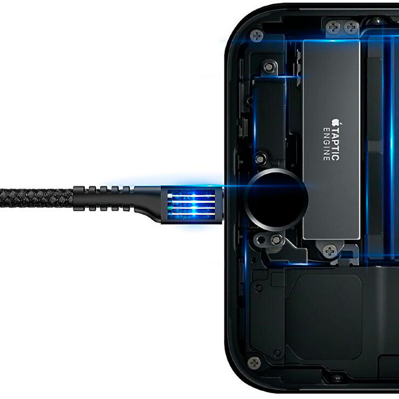 Кабель USB для iPhone /iPad Lightning Baseus гофрований Чорний
