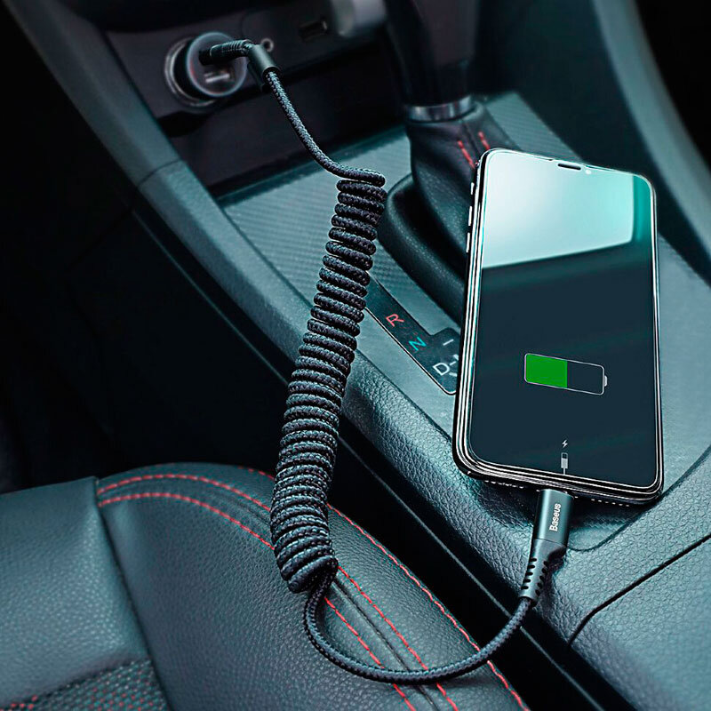 Кабель USB для iPhone /iPad Lightning Baseus гофрований Чорний