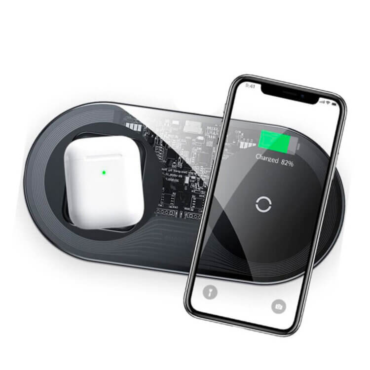 Беспроводное зарядное устройство Baseus Simple 2in1 (WXJK-02) (Phone + Pods)