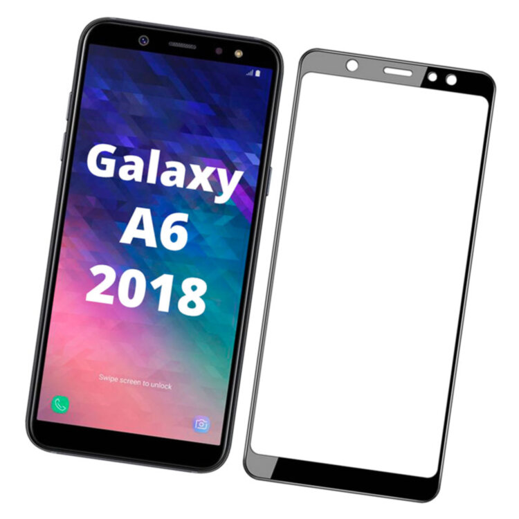 Защитное стекло для Samsung A6 2018 Galaxy A600 3D Черный