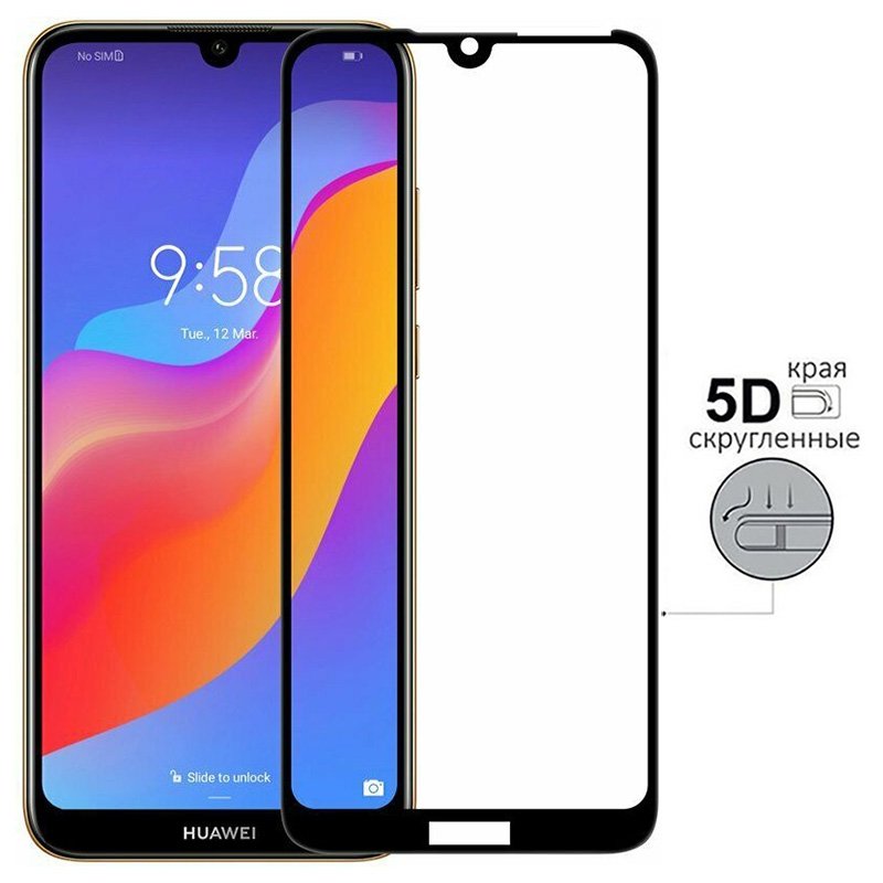Захисне скло для Huawei Y6 2019 5D Glass 9H Чорний