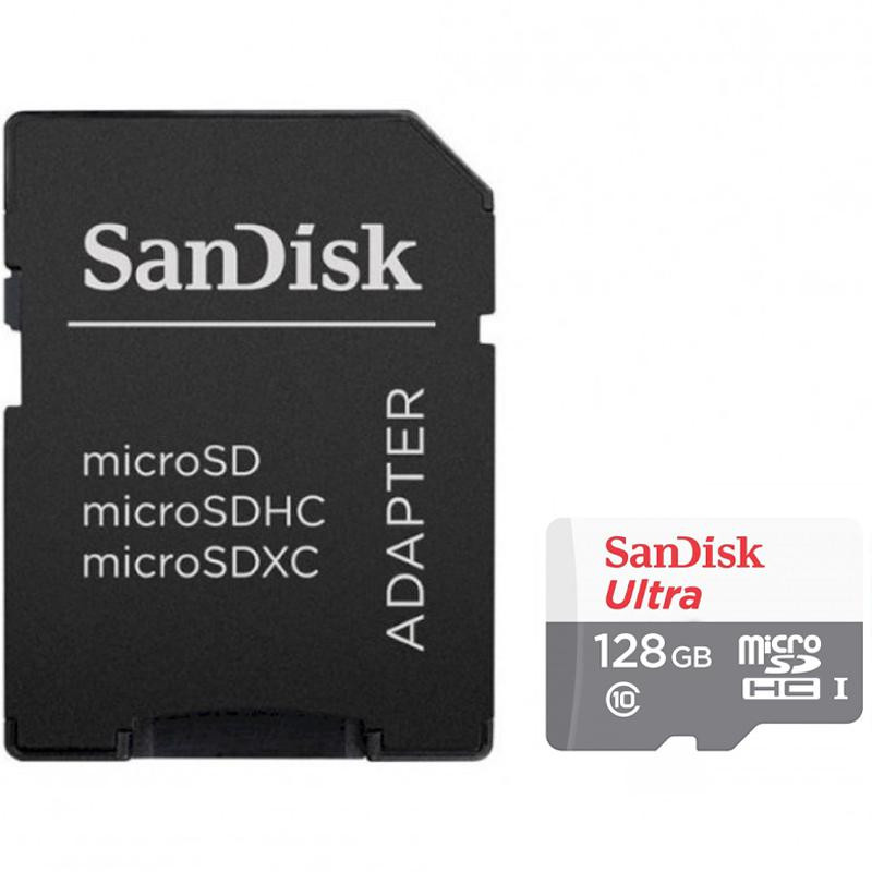 Карта пам'яті microSDHC 128Gb SanDisk Ultra (100Mb/s) (Class 10) (UHS-1)