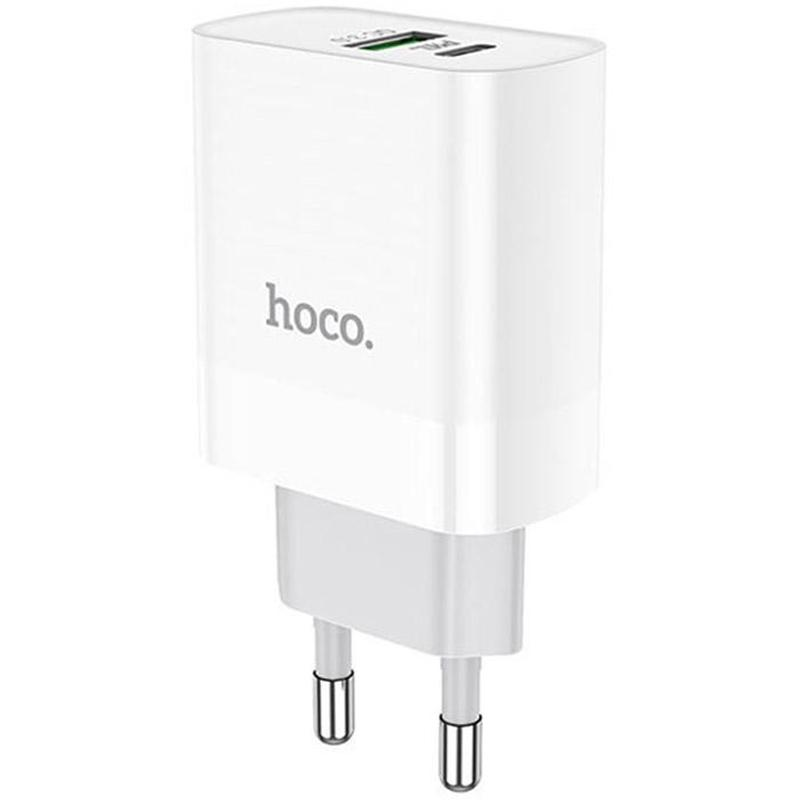 Сетевое зарядное устройство USB + Type-C Hoco C80A 20W QC3.0