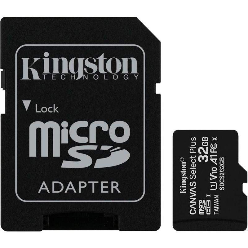 Карта пам'яті microSDHC 32Gb KIngston Canvas Select Plus A1 (UHS-1) (R-100Mb/s) + Adapter SD