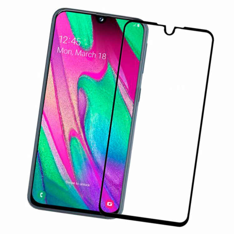 Захисне скло для Samsung A405 Galaxy A40 5D Glass 9H чорний