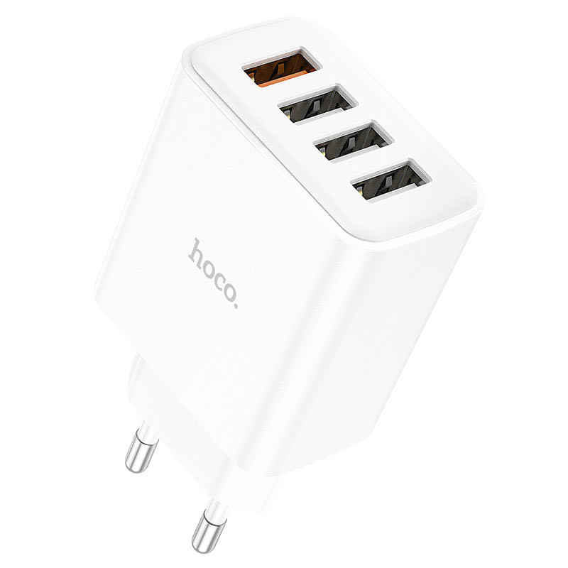 Сетевое зарядное устройство Hoco C102A Fuerza 28.5 Вт (4 USB+QC3.0)