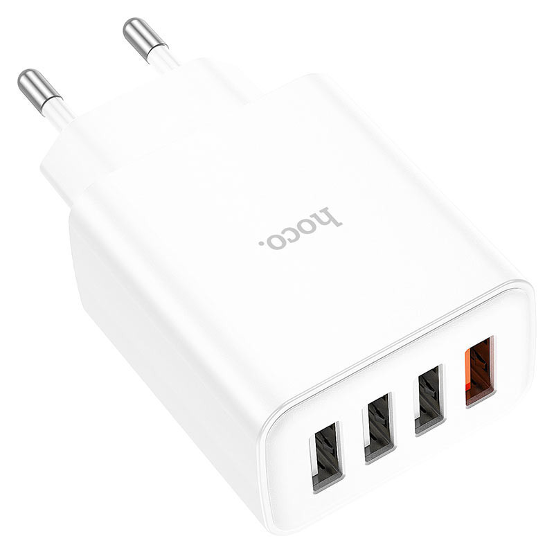 Сетевое зарядное устройство Hoco C102A Fuerza 28.5 Вт (4 USB+QC3.0)