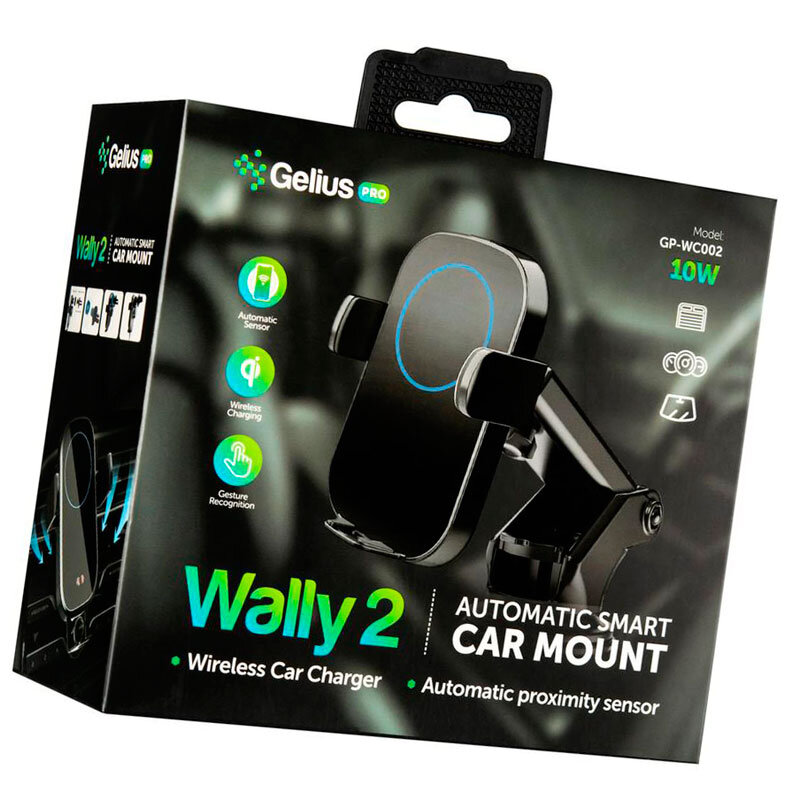 Автомобільний тримач Gelius Pro Wally 2 Automatic WC-002 10W (Wireless Charger) + 2 кріплення