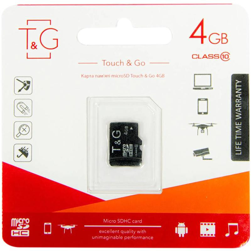 Карта пам'яті SDHC 4Gb T&G (Class 10)