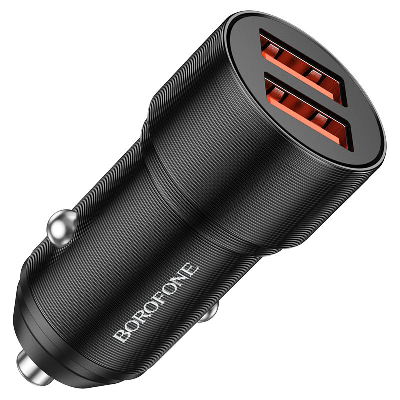 Автомобильное зарядное устройство Borofone BZ19 Wisdom (2USB/2.4A) с кабелем Type-C (черный)