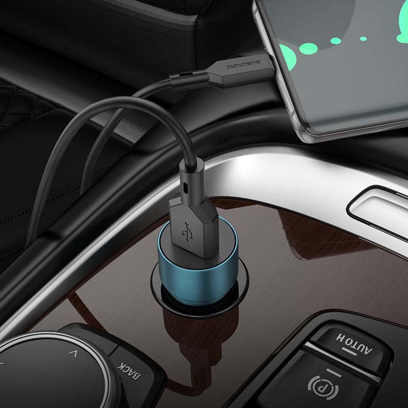 Автомобильное зарядное устройство Borofone BZ19A Wisdom (1USB/3.0A) с кабелем Type-C (черный)