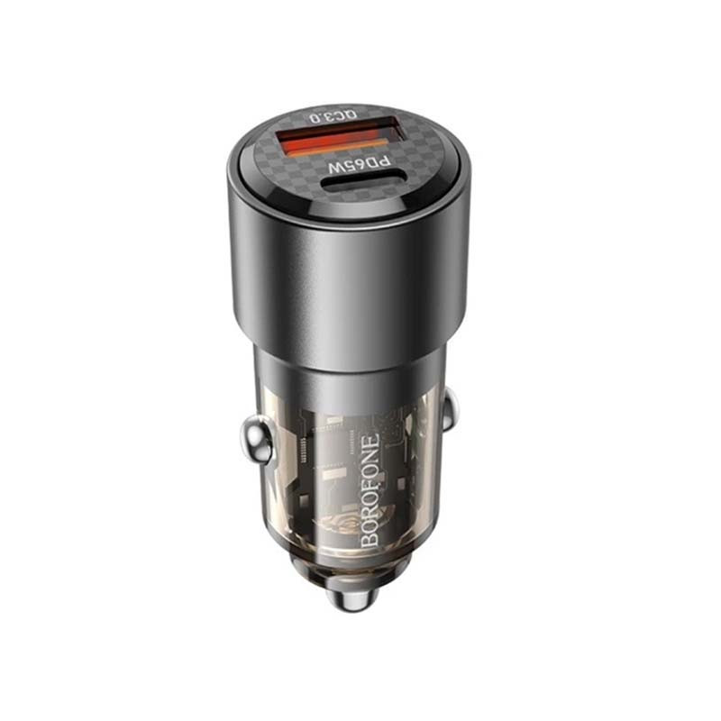 Автомобильное зарядное устройство Borofone BZ20A Smart PD65 Вт + QC3.0 (черный)