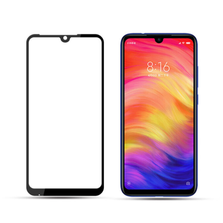 Защитное стекло для Xiaomi Redmi Note 8 Pro 3D Glass 9H Черный