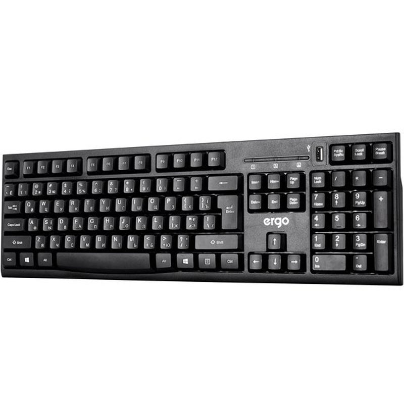 Клавиатура ERGO K-280HUB + (USB) (черный)