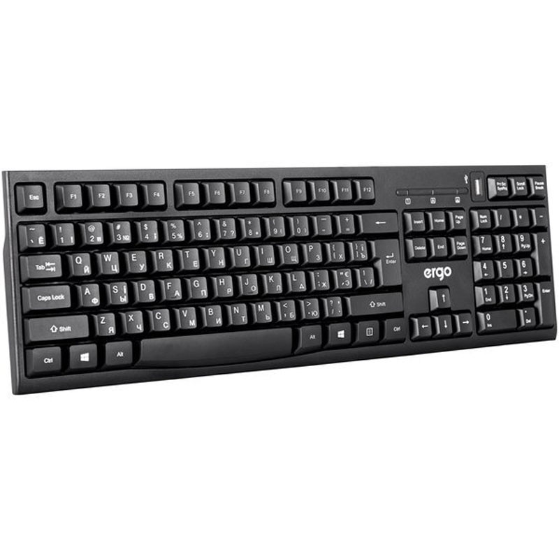 Клавиатура ERGO K-280HUB + (USB) (черный)
