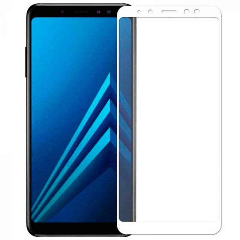 Защитное стекло для Samsung A6 Plus 2018 Galaxy A605 (на весь экран) Full Screen Белый