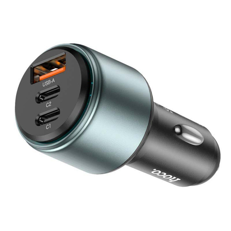 Автомобільний зарядний пристрій Hoco NZ9 Galloper 95 Вт 1USB/2Type-C (чорний)
