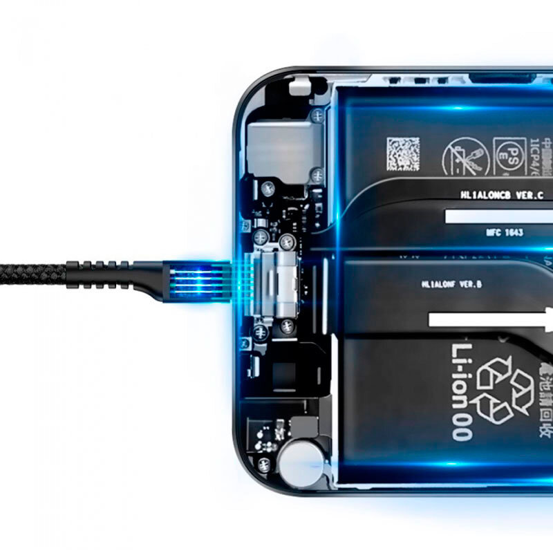 USB кабель Type - C Baseus гофрований Чорний