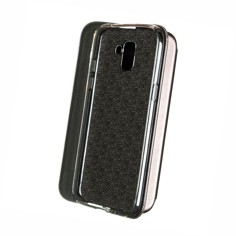 Чохол книжка для Samsung J6 Galaxy J600 2018 року Case Шкіряний Срібло