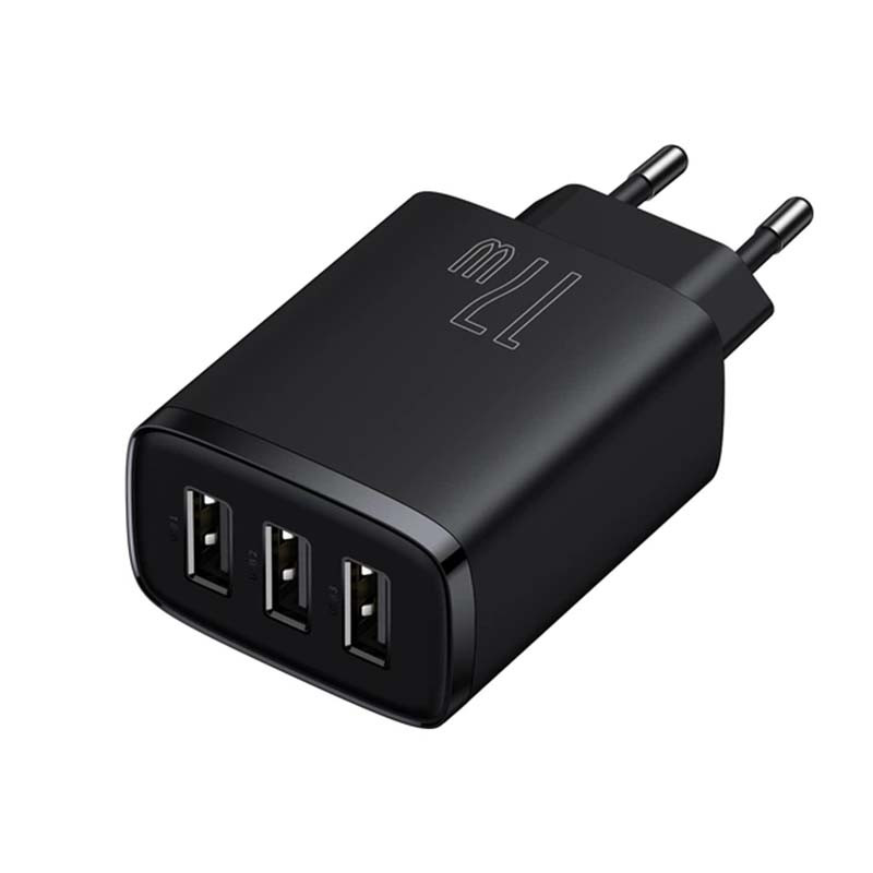 Мережевий зарядний пристрій Baseus Compact Charger 3 USB 17 Вт (білий)
