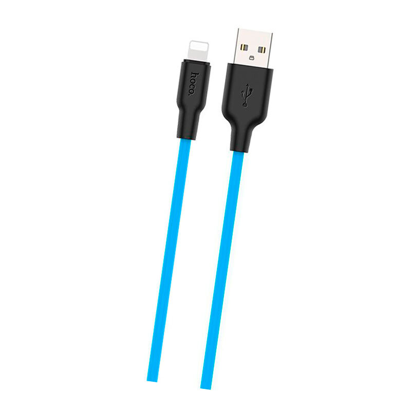 Кабель посилений (зарядка) USB Hoco X21 Silicone для iPhоne /iPad Lightning 1 метр
