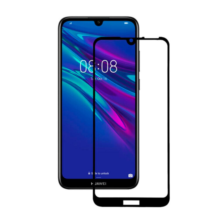Захисне скло для Huawei Y6 2019 3D Glass 9H чорний