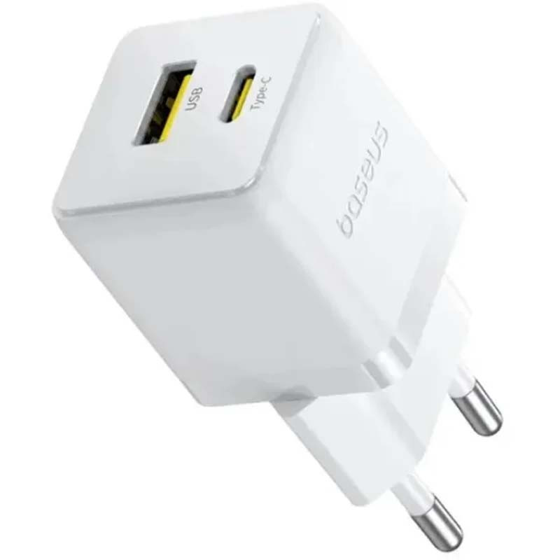 Сетевое зарядное устройство Baseus Palm Type-C + USB (20 Вт) (белый)