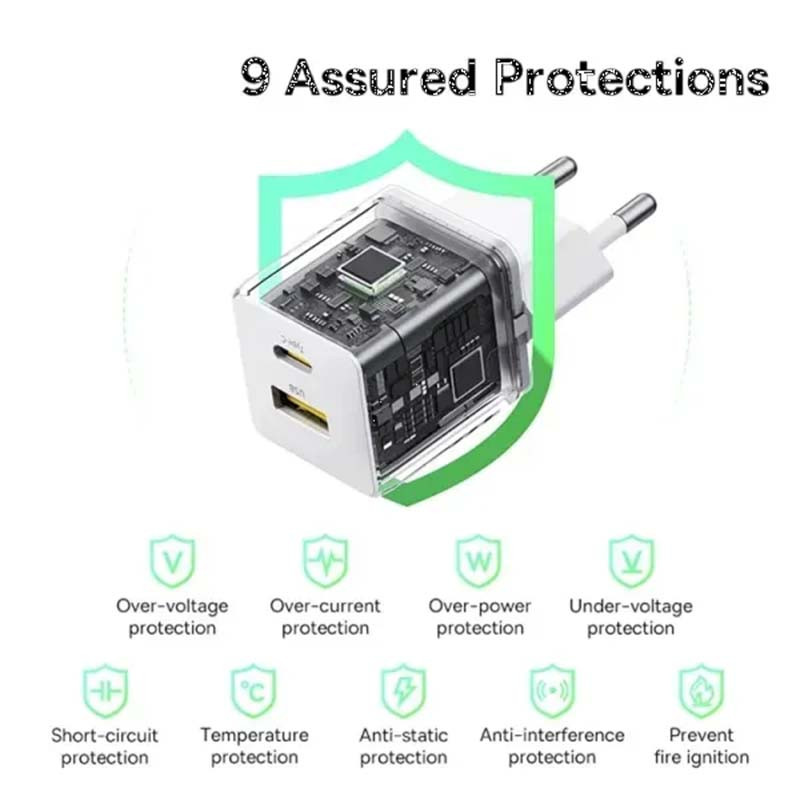 Сетевое зарядное устройство Baseus Palm Type-C + USB (20 Вт) (белый)