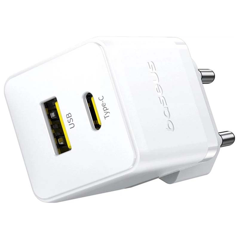 Сетевое зарядное устройство Baseus Palm Type-C + USB (30 Вт) (белый)