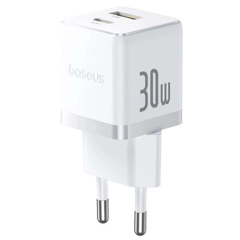 Сетевое зарядное устройство Baseus Palm Type-C + USB (30 Вт) (белый)