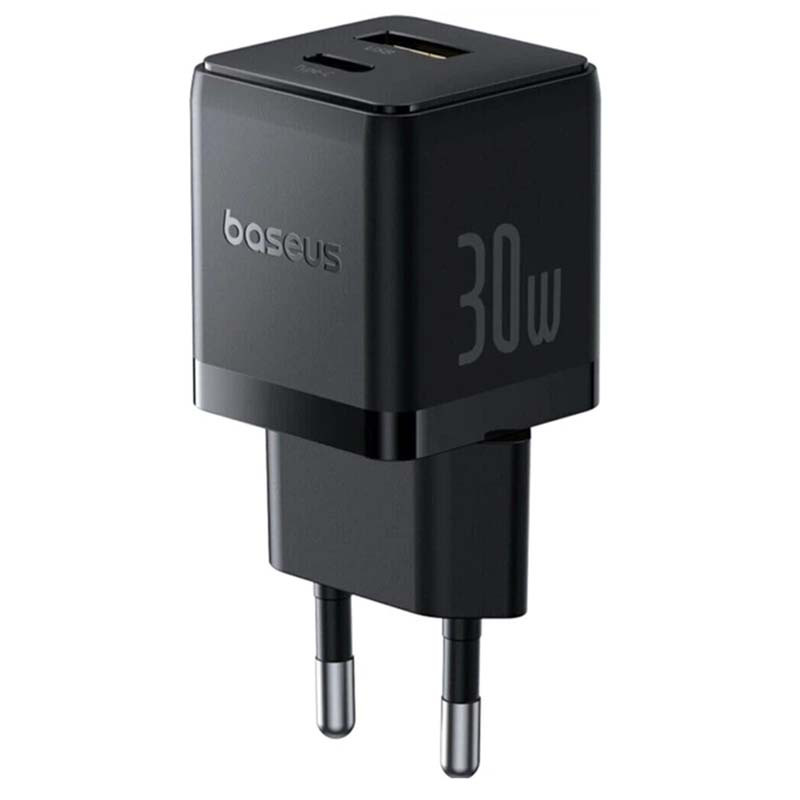 Мережевий зарядний пристрій Baseus Palm Type-C + USB (30 Вт) (чорний)
