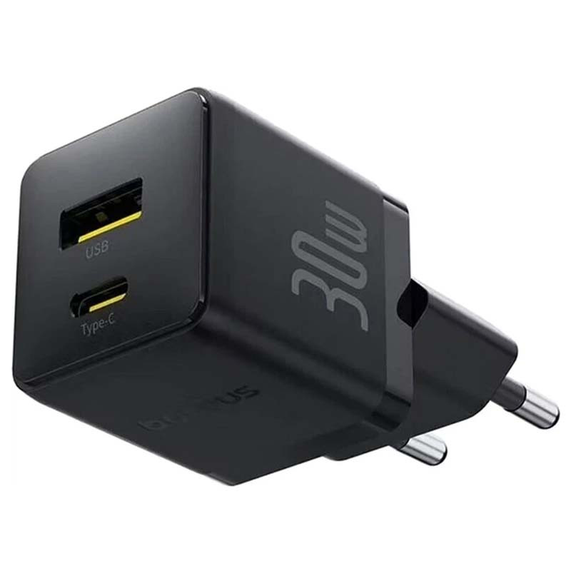 Мережевий зарядний пристрій Baseus Palm Type-C + USB (30 Вт) (чорний)