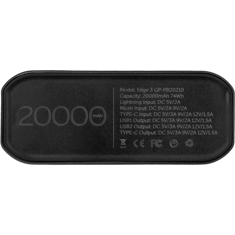 Внешний аккумулятор Power Bank Gelius Edge 3 GP-PB20-210 PD 20000mAh QC+PD 20W Dark Blue