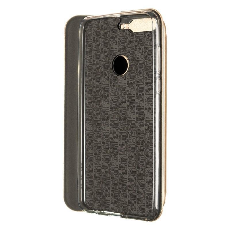 Чохол книжка для Huawei Honor 7c Pro Case Шкіряний Золотий