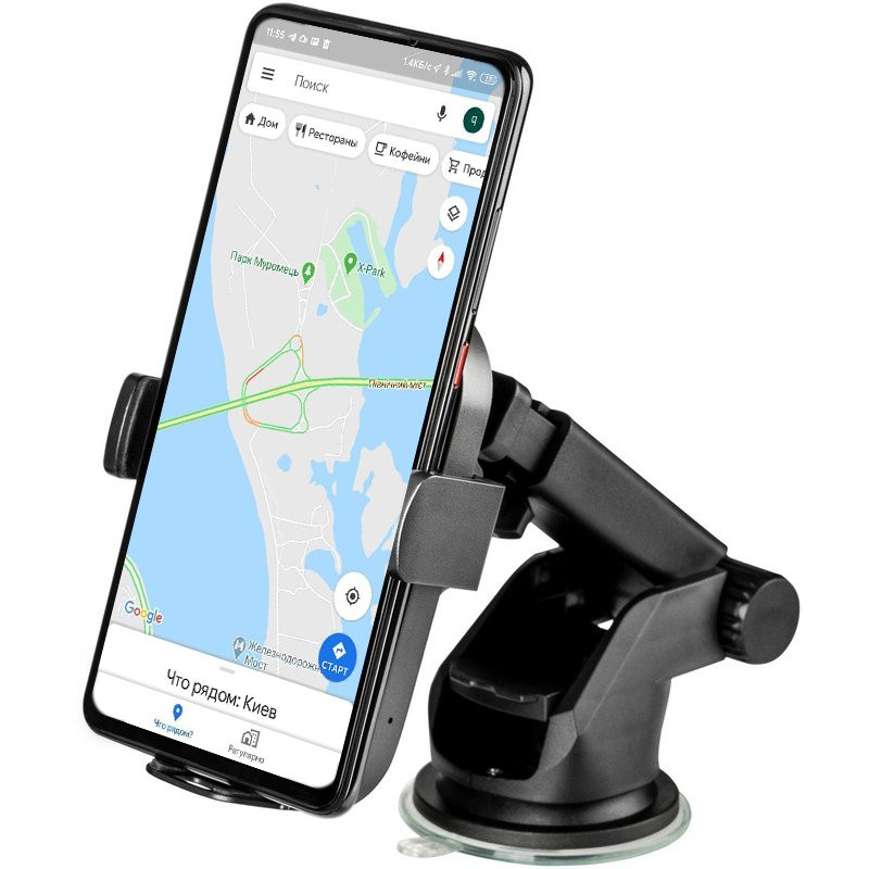 Комбинированный автомобильный держатель с беспроводной зарядкой Gelius Wally 3 Automatic WC-002 15W